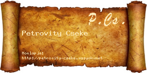 Petrovity Cseke névjegykártya